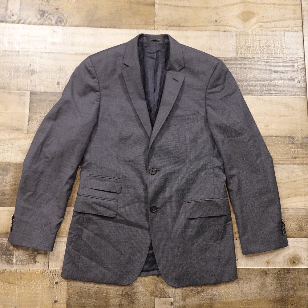 Hugo Boss Edison1 Power‎ Blazer Men’s 38R Gray Virgin Wool Tailored Fit
